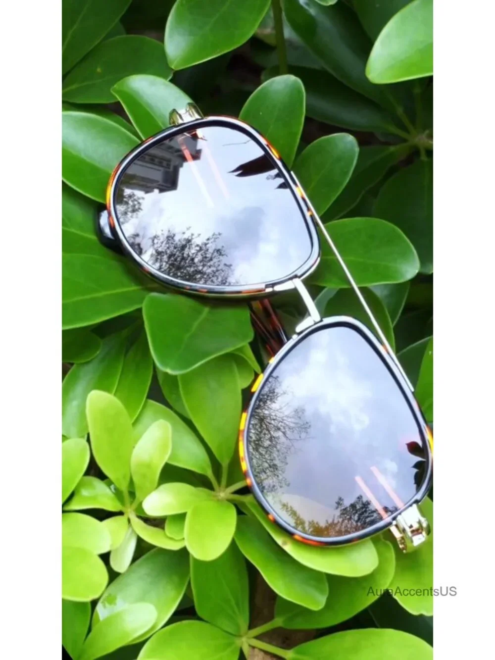 Oversized Aviator Sunglasses Metal Gradient UV400 Square Full-Frame Retro